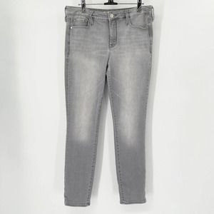 Athleta Sculptek Denim Skinny Jeans Sz 10 Gray Wash Mid Rise Stretch Pockets